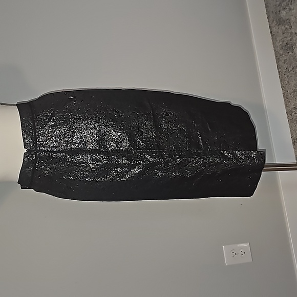 Who What Where Black Metallic Stretch Bodycon Pencil Skirt Size 14 - Picture 6 of 9